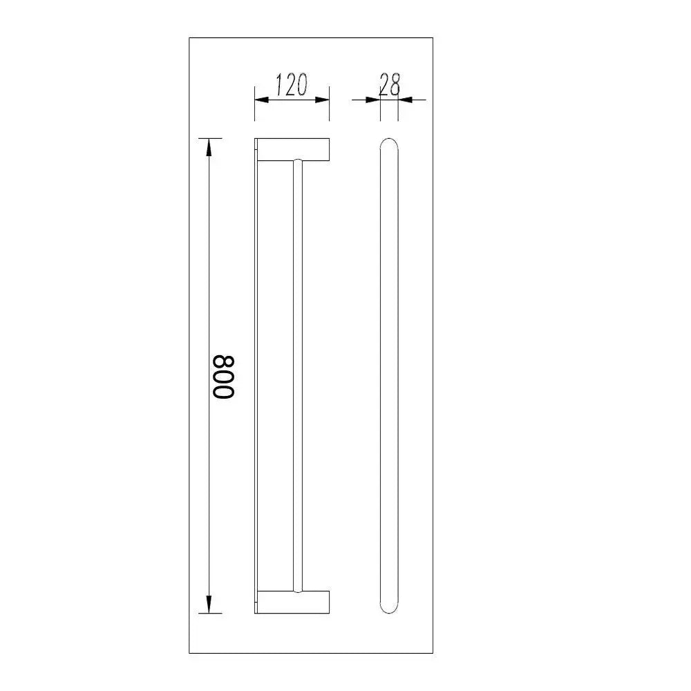 Bellino Brushed Yellow Gold 800mm Double Towel Rail Aquaperla