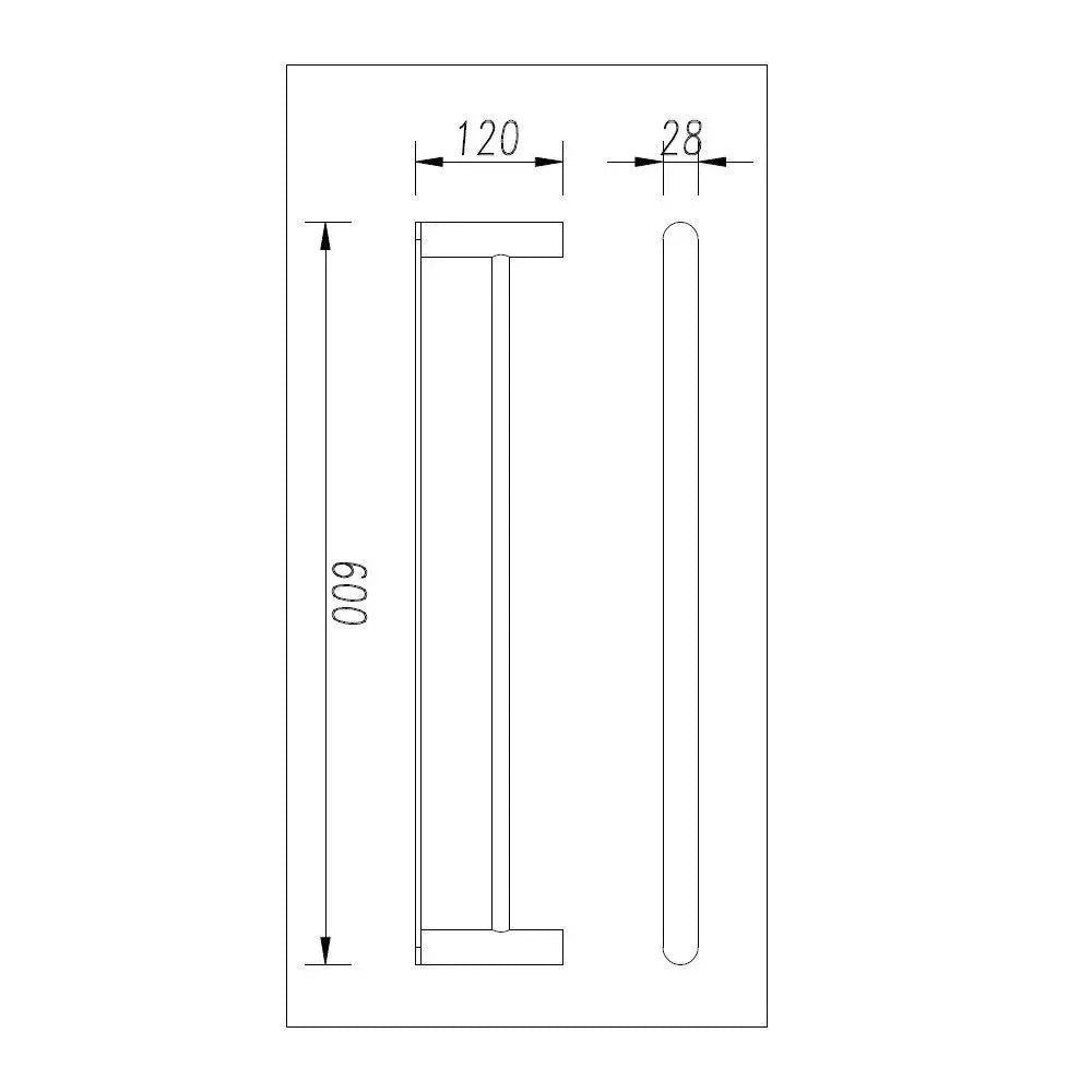 Bellino Chrome 600mm Double Towel Rail Aquaperla