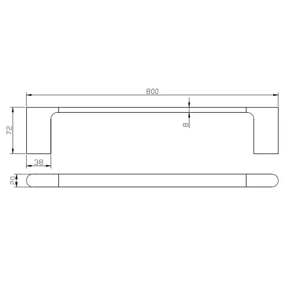 Bellino Chrome Zinc Alloy 800mm Single Towel Rail Aquaperla