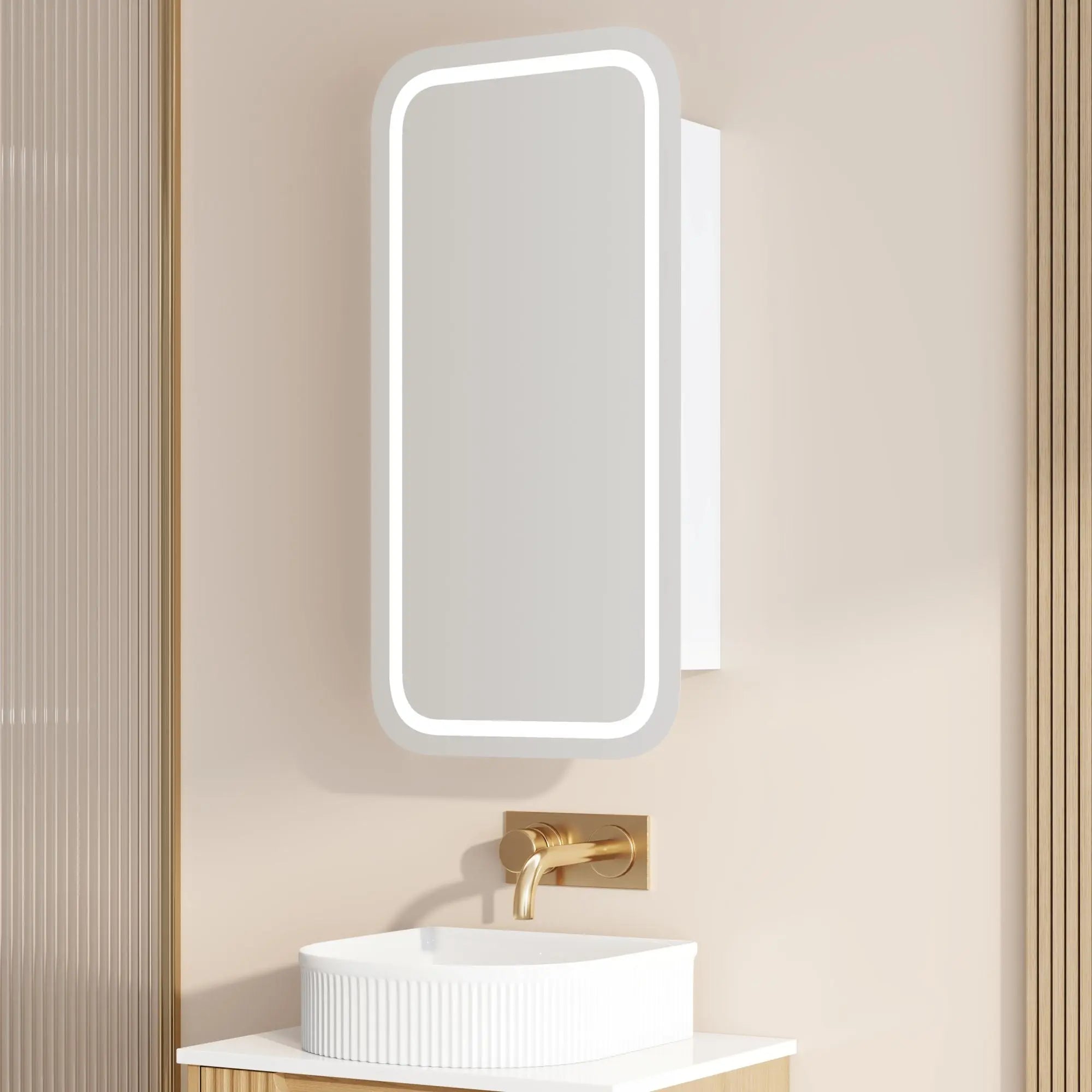 Athena 450 x 900mm LED Rectangular Shaving Cabinet mercioaustralia