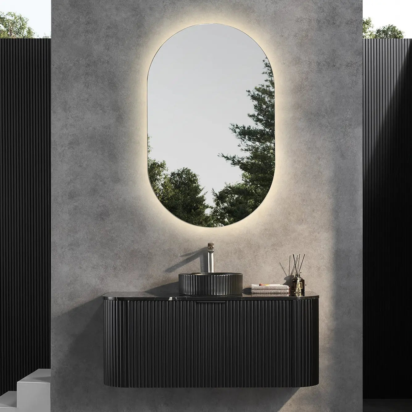 POS AVALON Wall Hung Vanity Matte Black (All Sizes) Poseidon