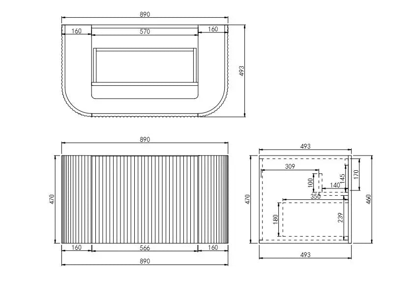 POS AVALON Wall Hung Vanity Matte White (All Sizes) Poseidon