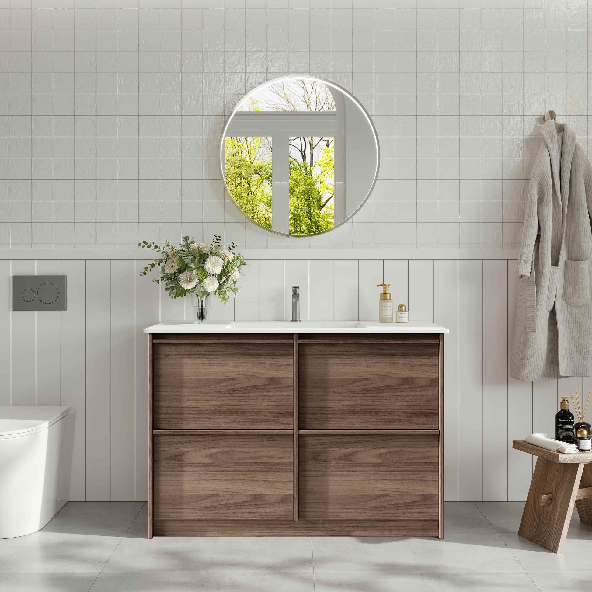 Bella 1200mm Freestanding Cabinet - Notaio Walnut mercioaustralia