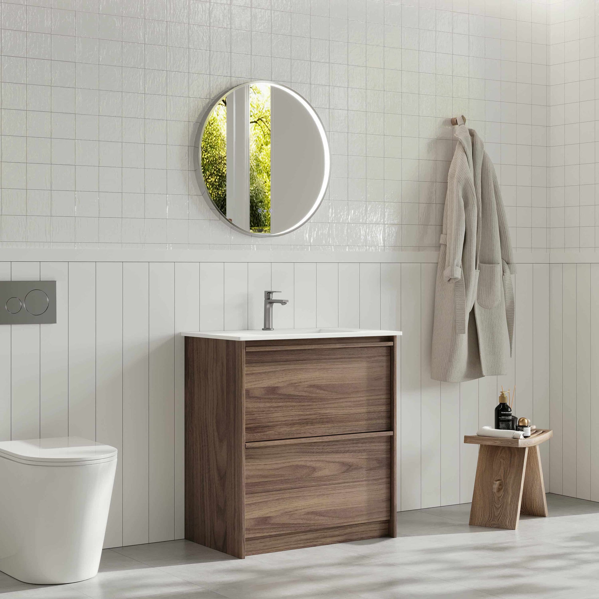 Bella 750mm Freestanding Cabinet - Notaio Walnut mercioaustralia