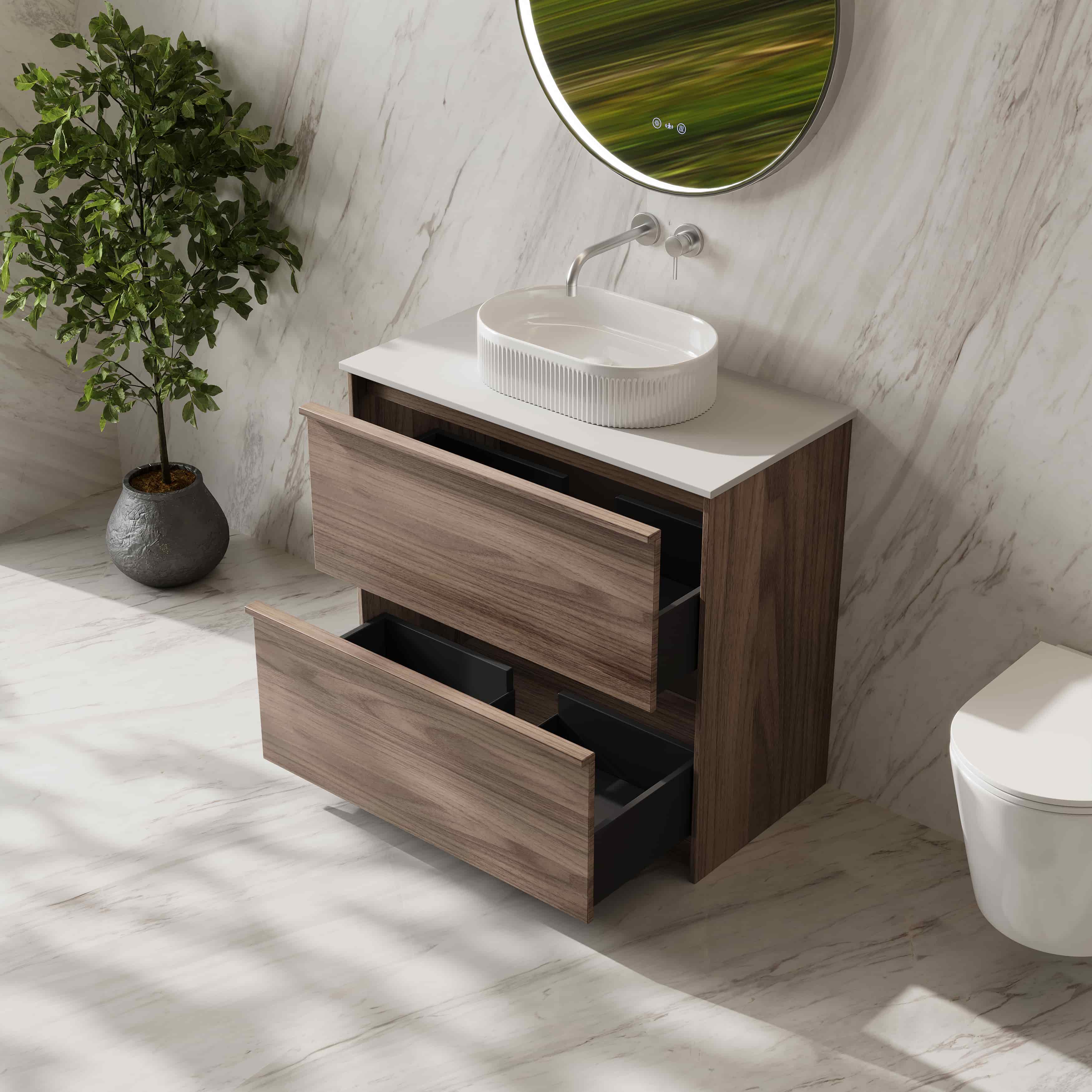 Bella 900mm Freestanding Cabinet - Notaio Walnut mercioaustralia