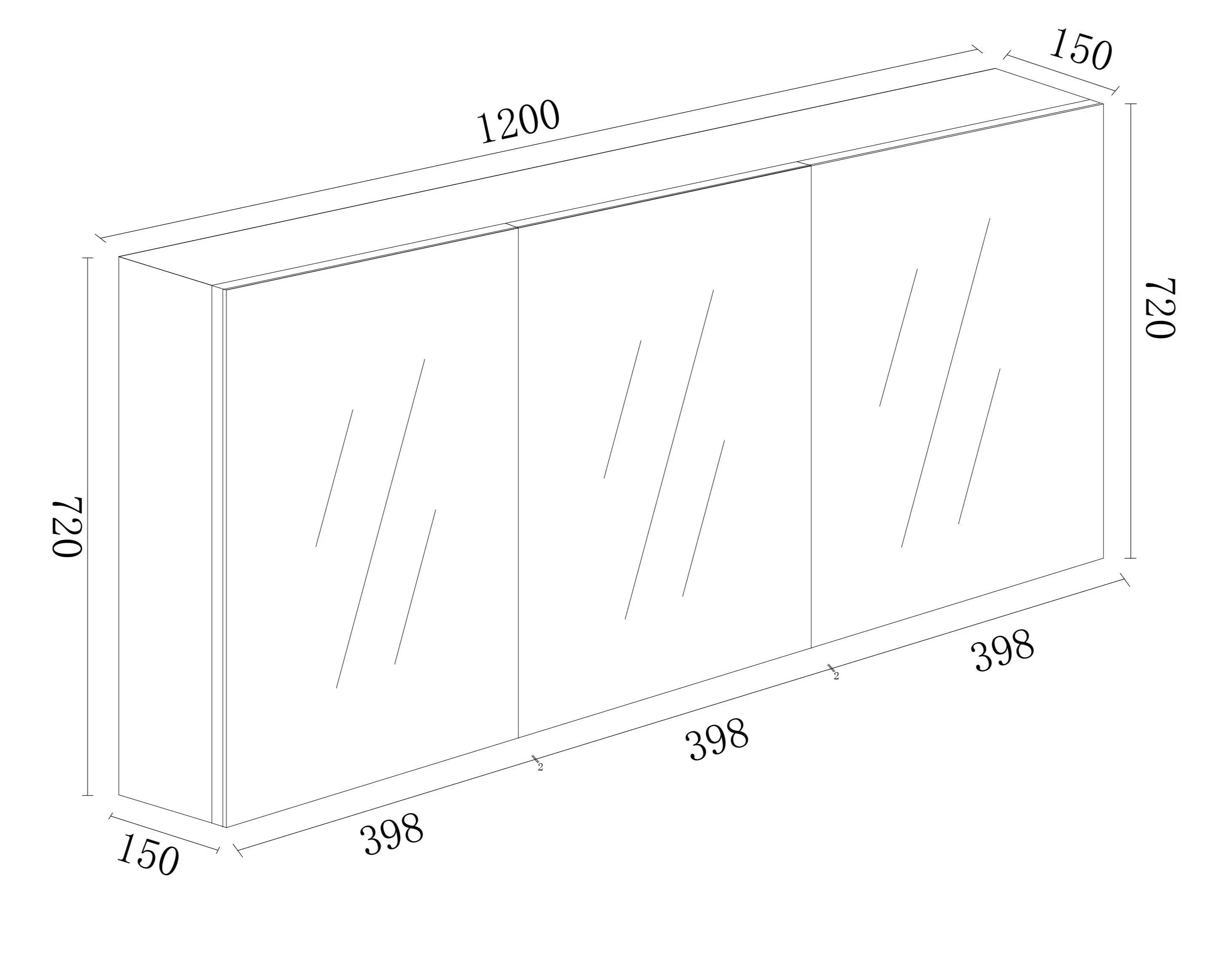 PVC Shaving Cabinet 1200mm - Gloss White mercioaustralia
