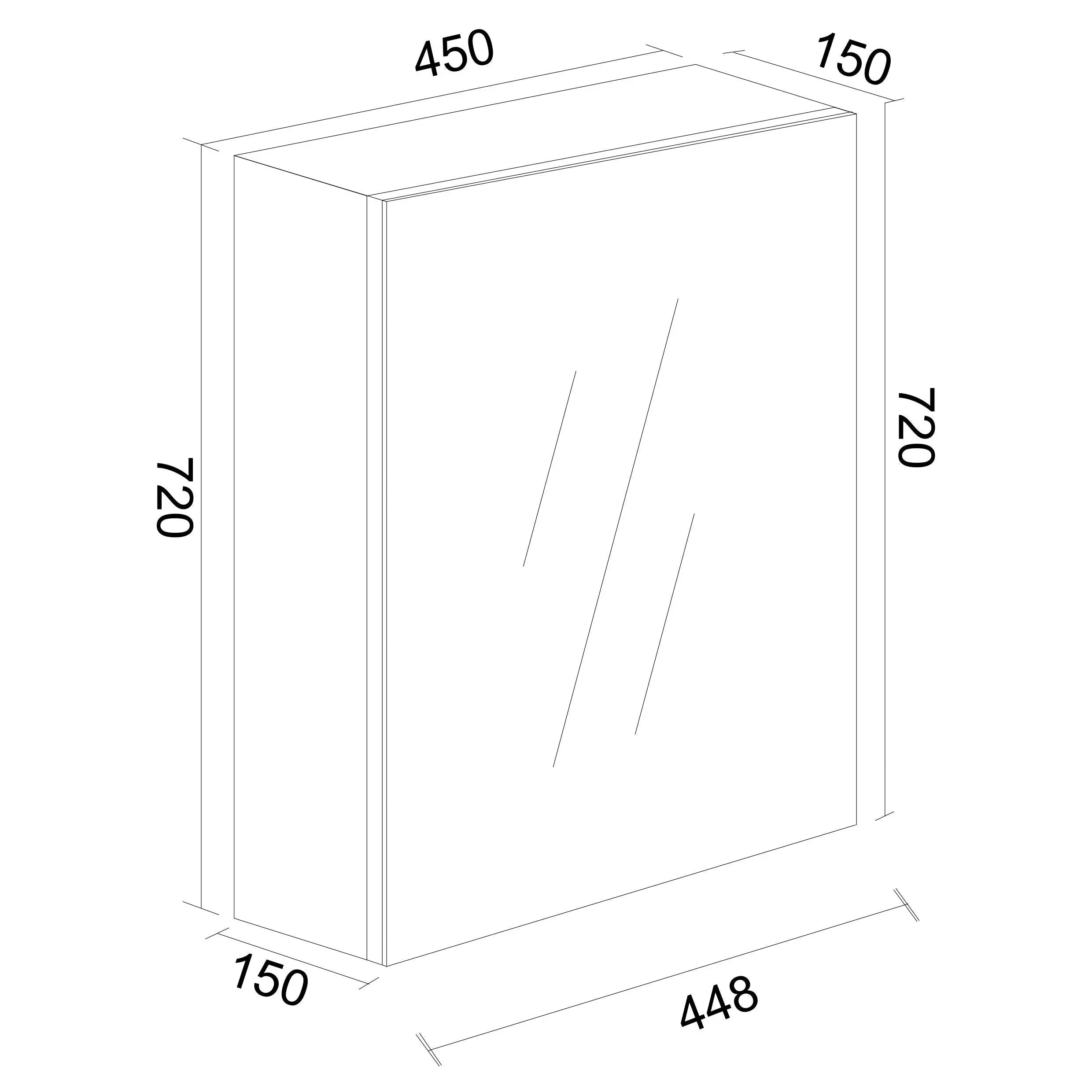 MDF Shaving Cabinet 450mm - Gloss White mercioaustralia