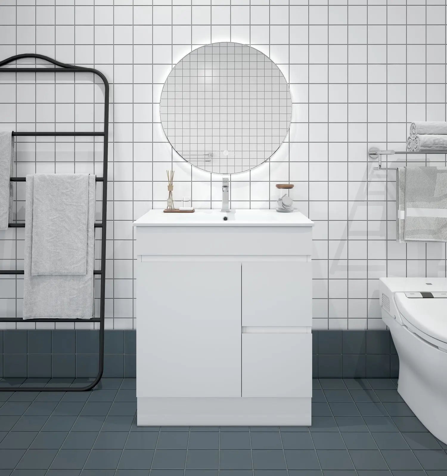 BIANCA 750mm PVC Freestanding Vanity (RHD) mercioaustralia