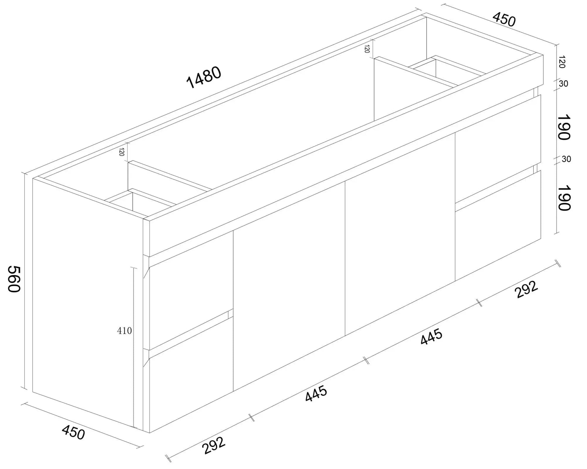 BIANCA 1500mm PVC Wall-Hung Vanity mercioaustralia