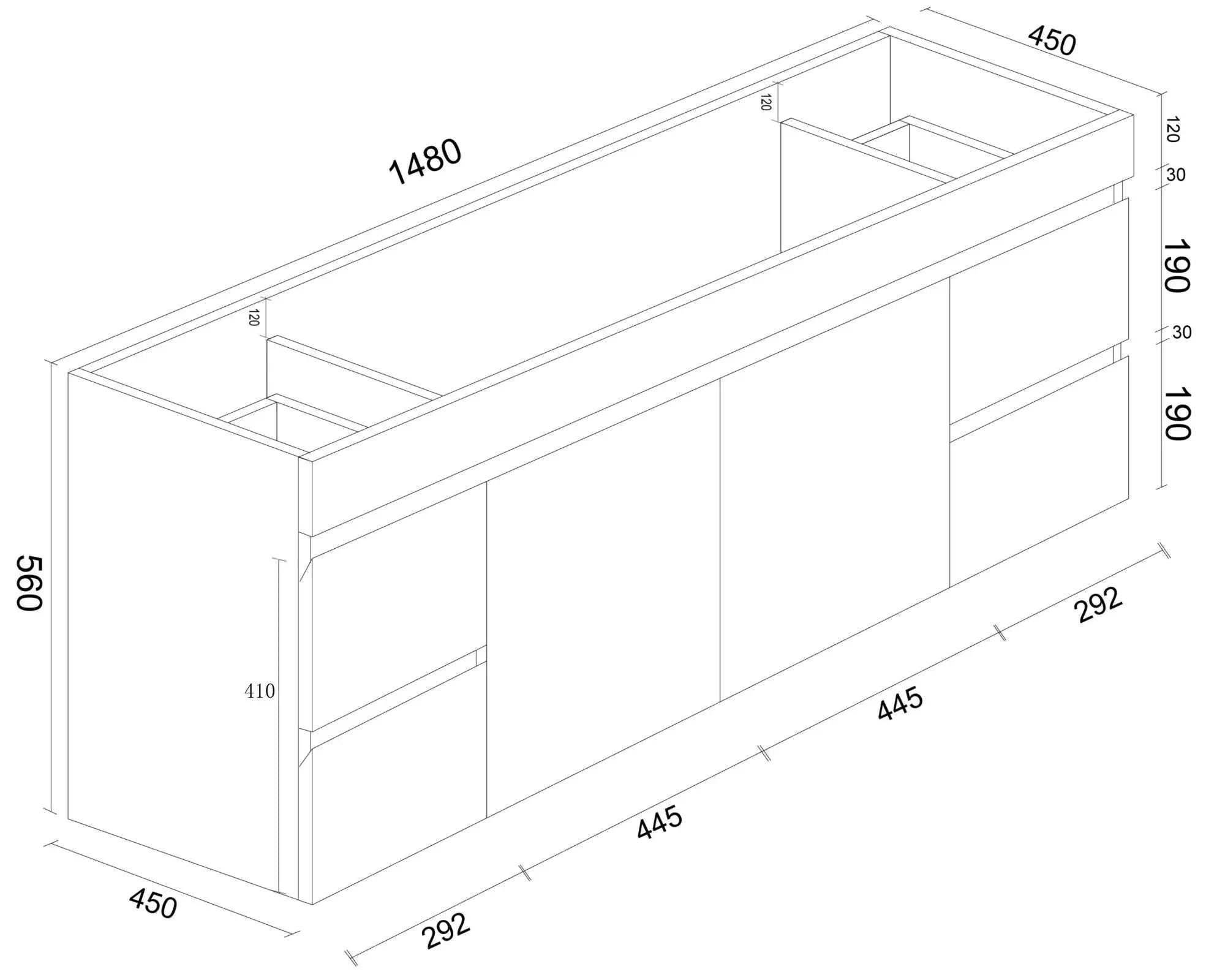 BIANCA 1500mm PVC Wall-Hung Vanity mercioaustralia
