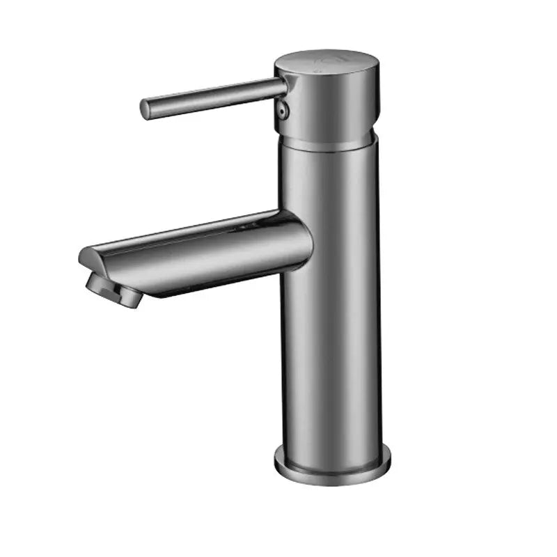 Pentro Brushed Nickel Round Basin Mixer Tap Aquaperla