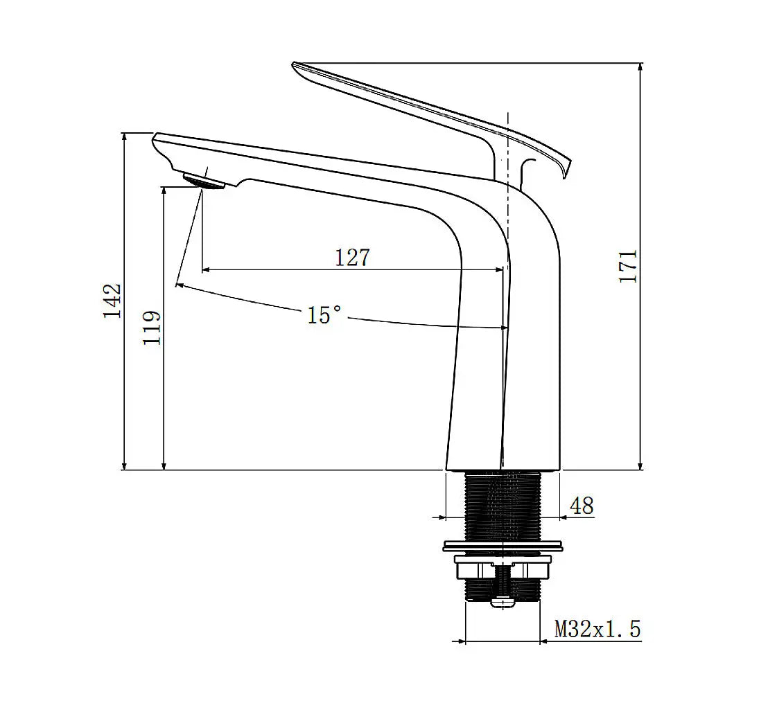 ESPERIA - Black Basin Mixer Aquaperla