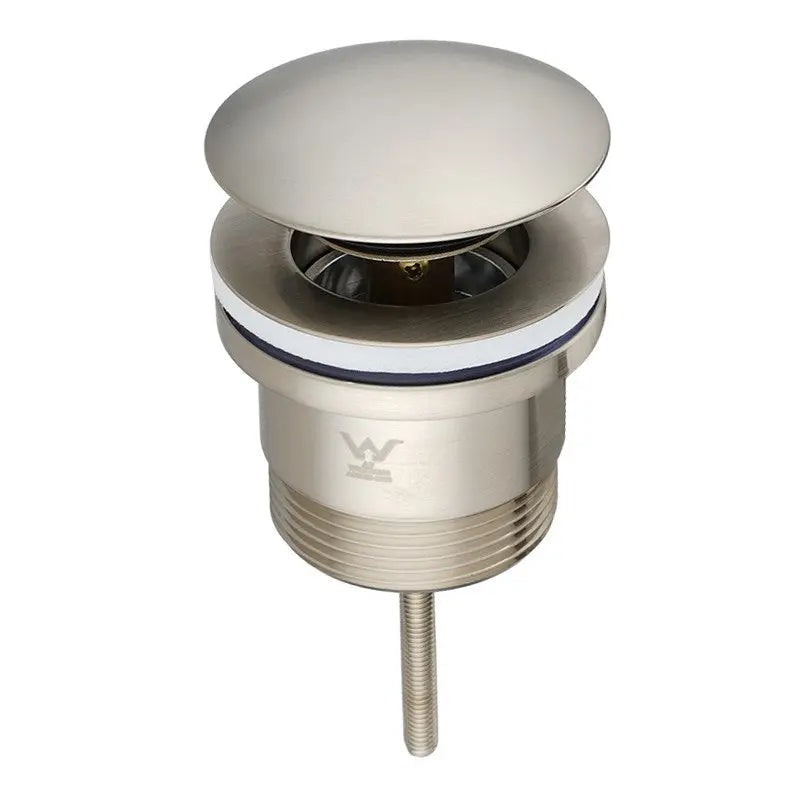 40mm Brushed Nickel Pop Up Waste Universal Non Overflow Aquaperla