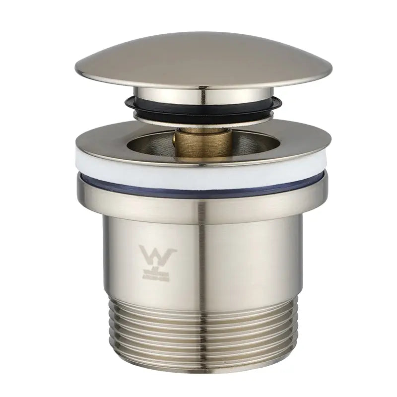 40mm Brushed Nickel Pop Up Waste Universal Non Overflow Aquaperla