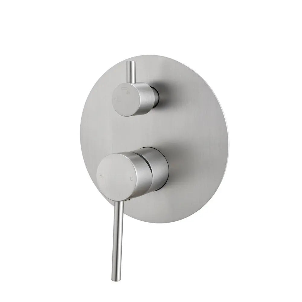LUCID PIN - Brushed Nickel Diverter Mixer Aquaperla