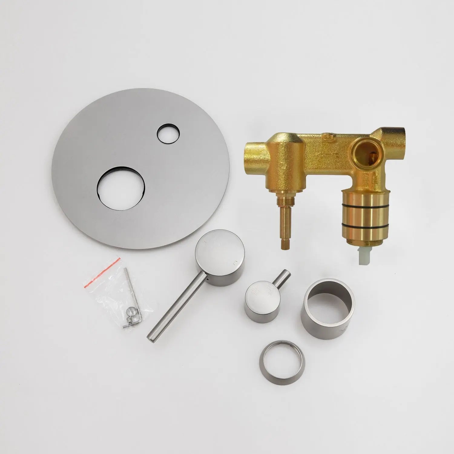 LUCID PIN - Brushed Nickel Diverter Mixer Aquaperla