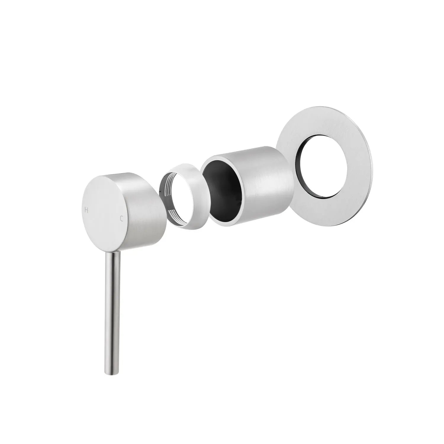 LUCID PIN - Brushed Nickel Wall Mixer Aquaperla