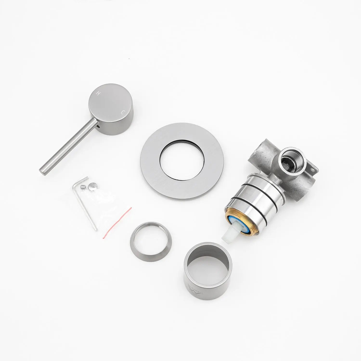 LUCID PIN - Brushed Nickel Wall Mixer Aquaperla
