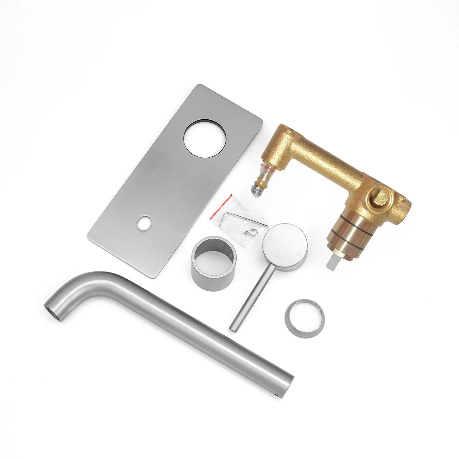 LUCID PIN - Brushed Nickel Spout Mixer Aquaperla