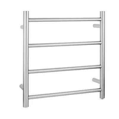 Brushed Nickel Heated Towel Rack 4 Bars Aquaperla