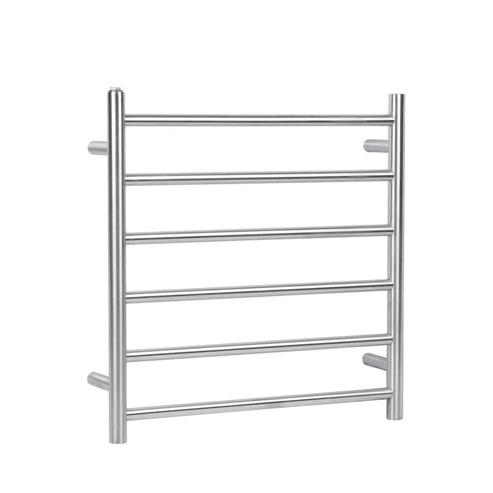 Brushed Nickel Heated Towel Rack 6 Bars Aquaperla