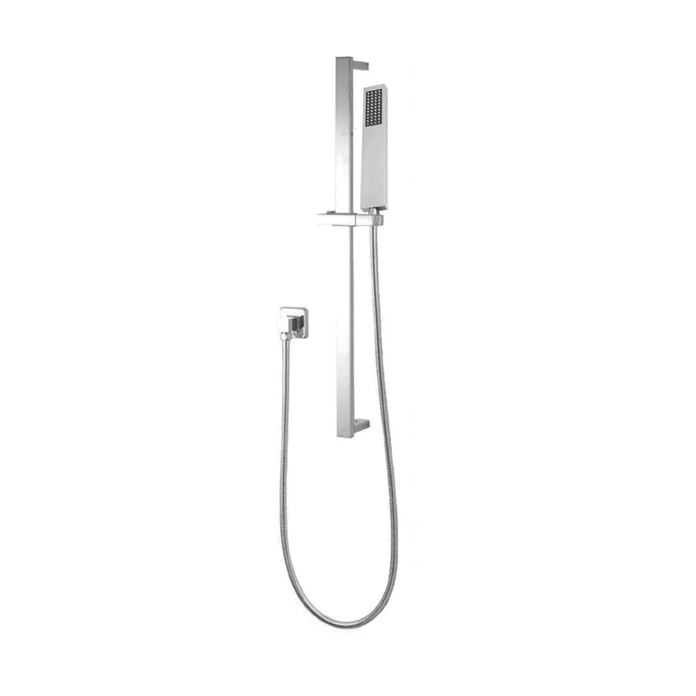 Brushed Nickel Shower Rail with Handheld Shower Aquaperla