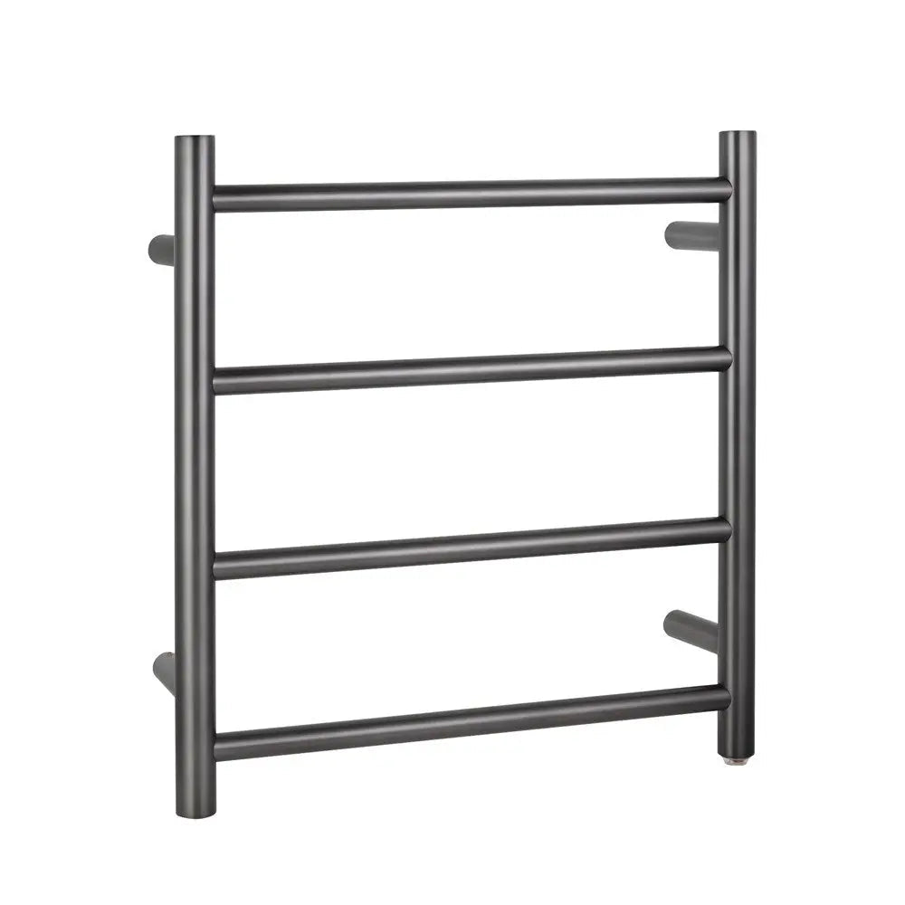 Brushed Gunmetal Heated Towel Rack 4 Bars Aquaperla
