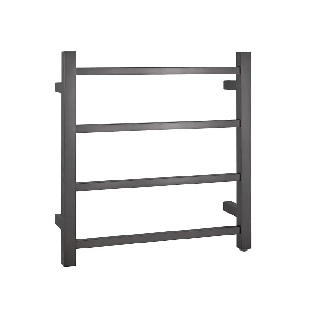 Brushed Gunmetal Heated Towel Rack 4 Bars Aquaperla