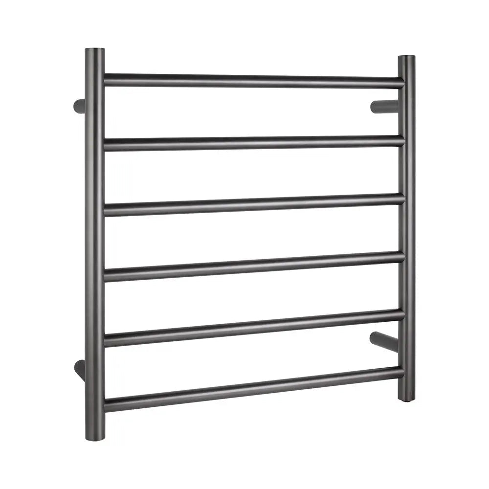 Brushed Gunmetal Heated Towel Rack 6 Bars Aquaperla