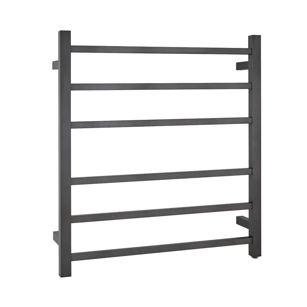 Brushed Gunmetal Heated Towel Rack 6 Bars Aquaperla