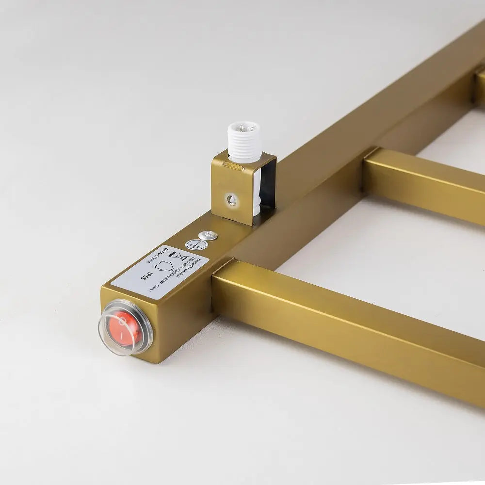 Brushed Brass Heated Towel Rack 4 Bars Aquaperla