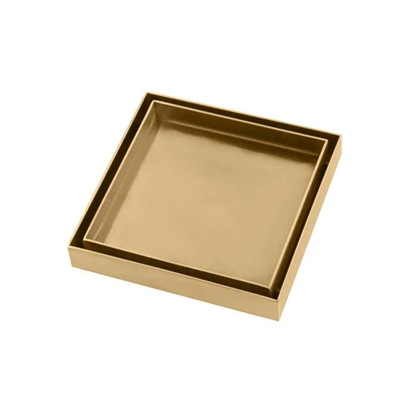 120x120mm Brushed Brass Tile Insert Drain Aquaperla