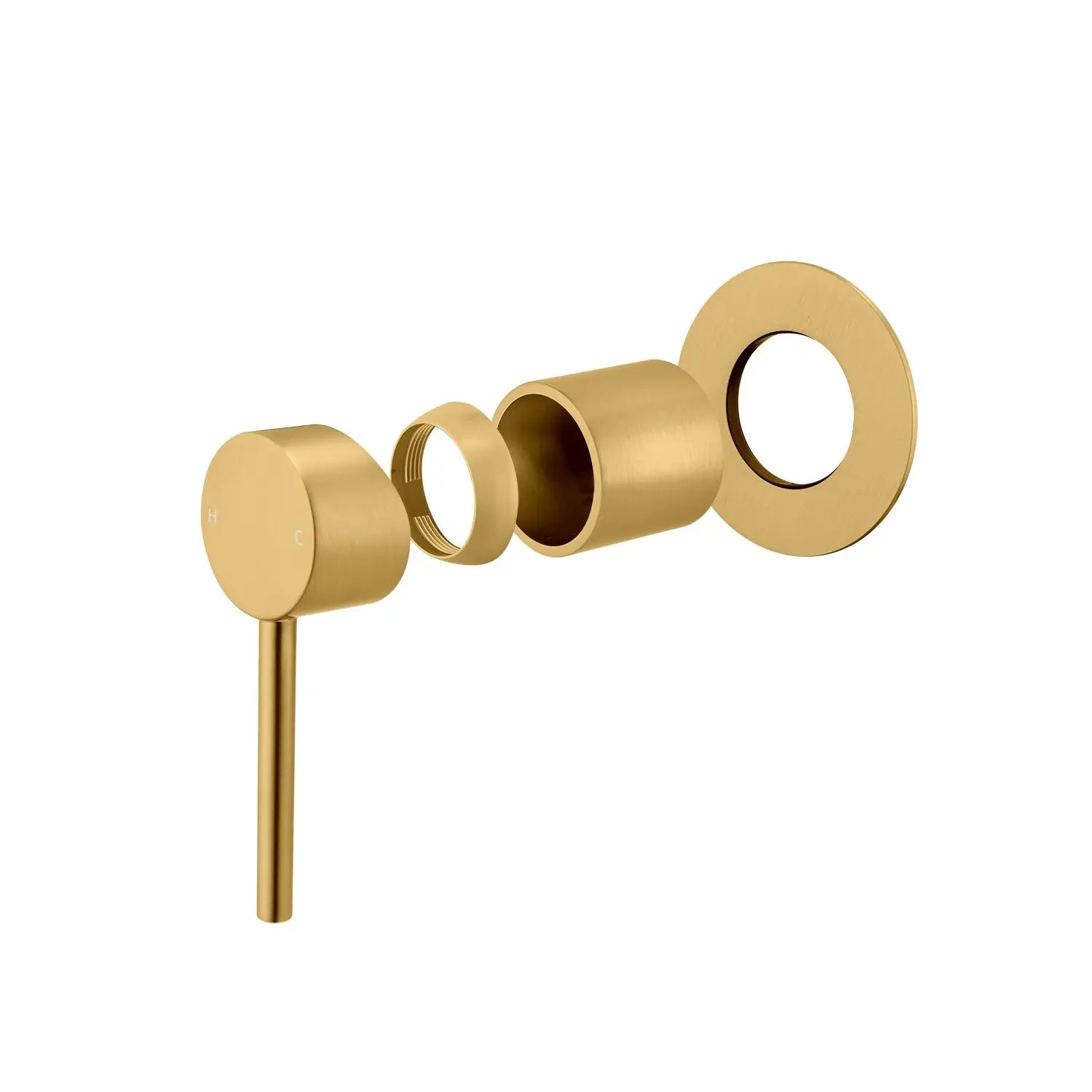 LUCID PIN - Brushed Brass Wall Mixer Aquaperla
