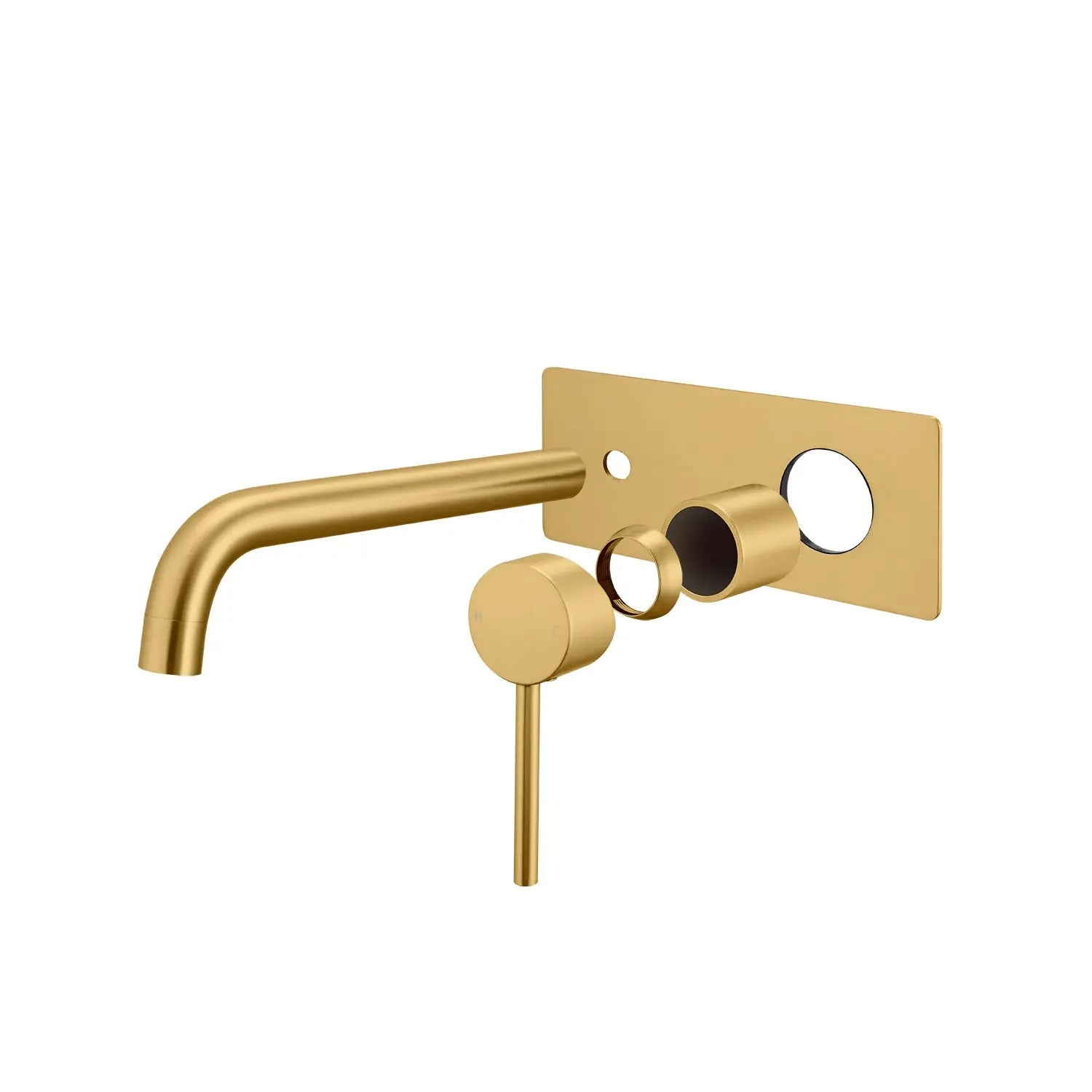 LUCID PIN - Brushed Brass Spout Mixer Aquaperla