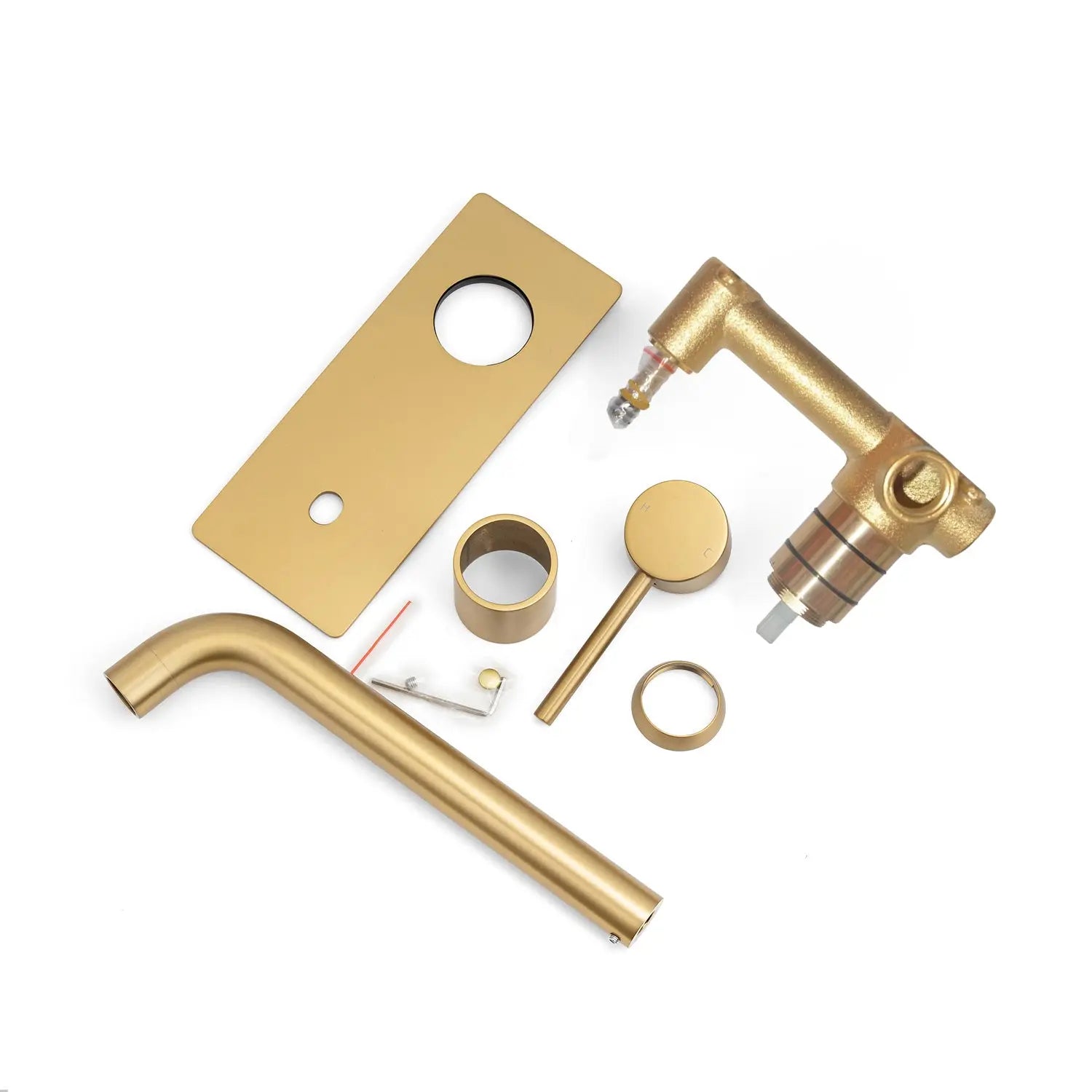 LUCID PIN - Brushed Brass Spout Mixer Aquaperla