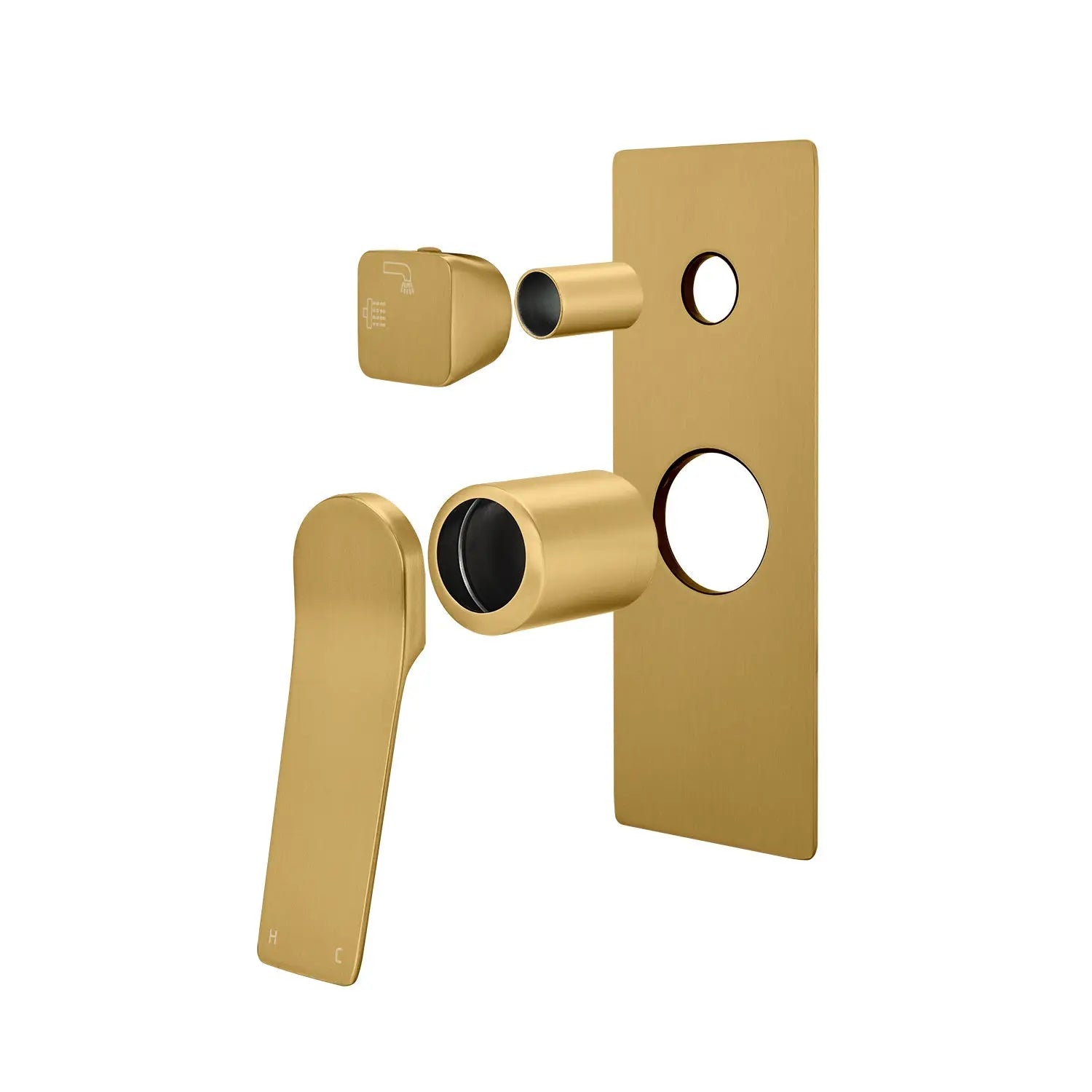 RUSHY - Brushed Brass Diverter Mixer Aquaperla