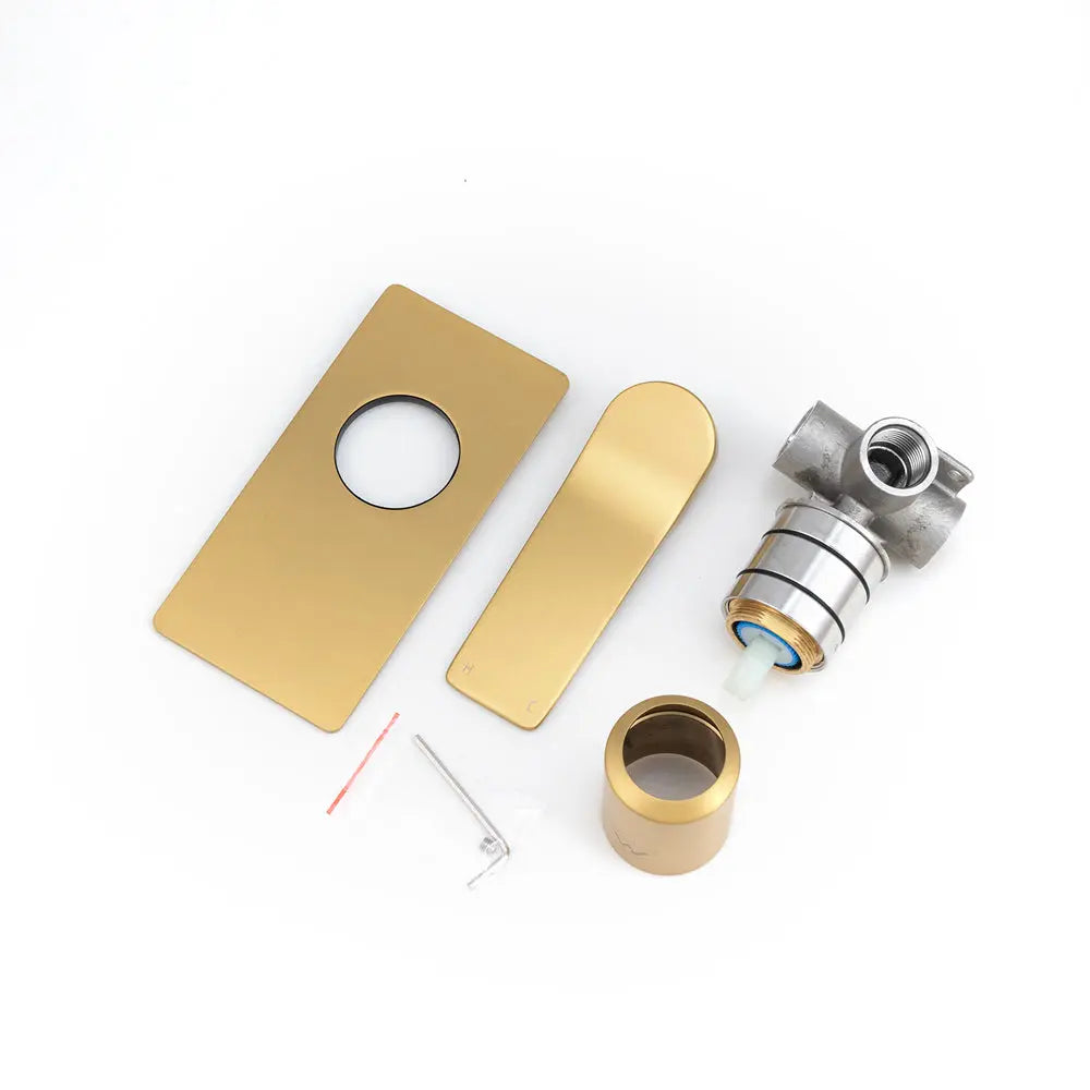 RUSHY - Brushed Brass Wall Mixer Aquaperla