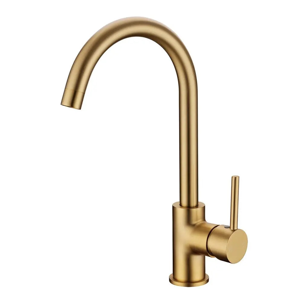 Brushed Brass Standard Kitchen Mixer Aquaperla