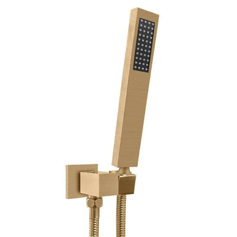 Brushed Brass Shower Rail with Handheld Shower Aquaperla