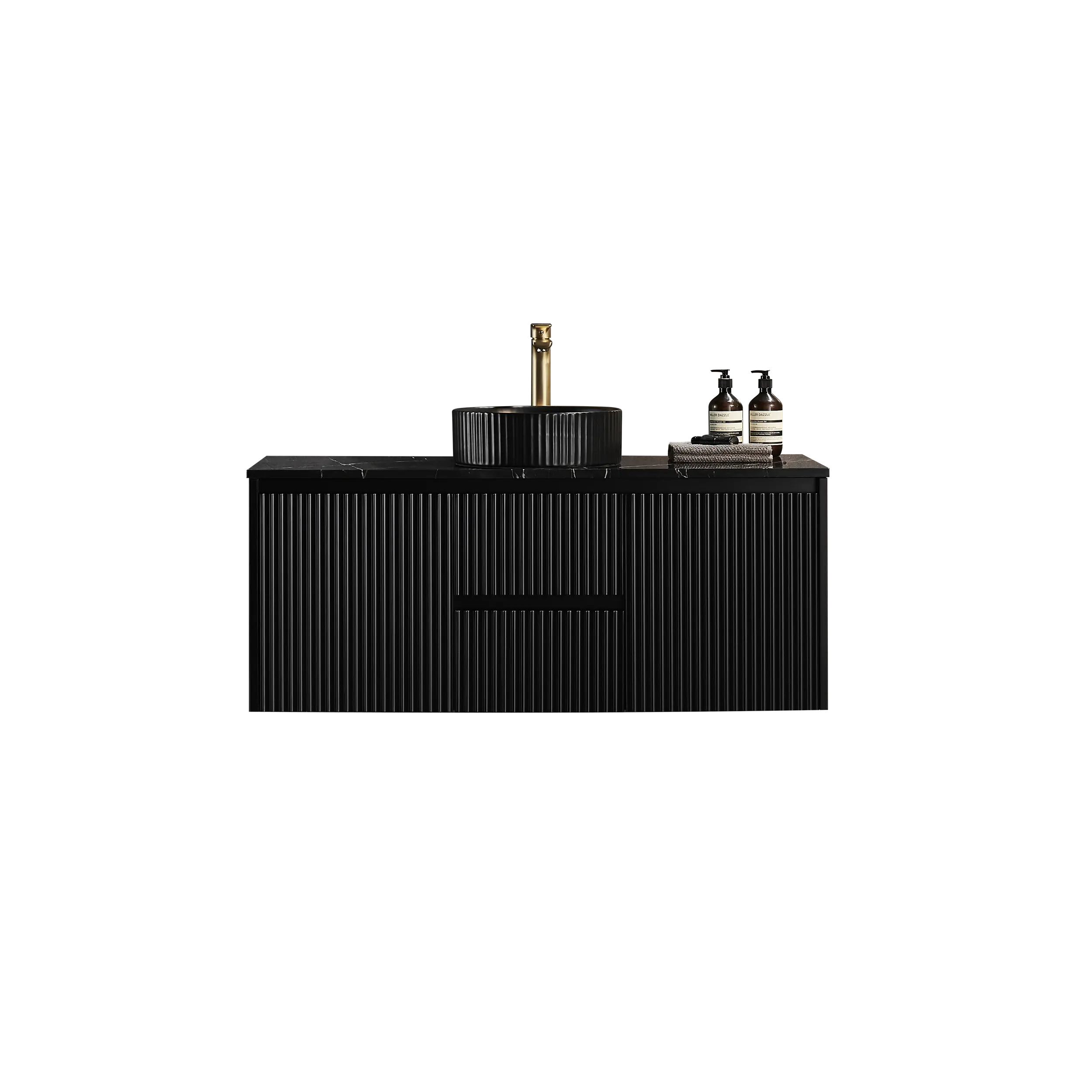 Brindabella Wall Hung Vanity (Middle Drawer) 1200mm (Single/Double Bowl) (Matte Black) Poseidon