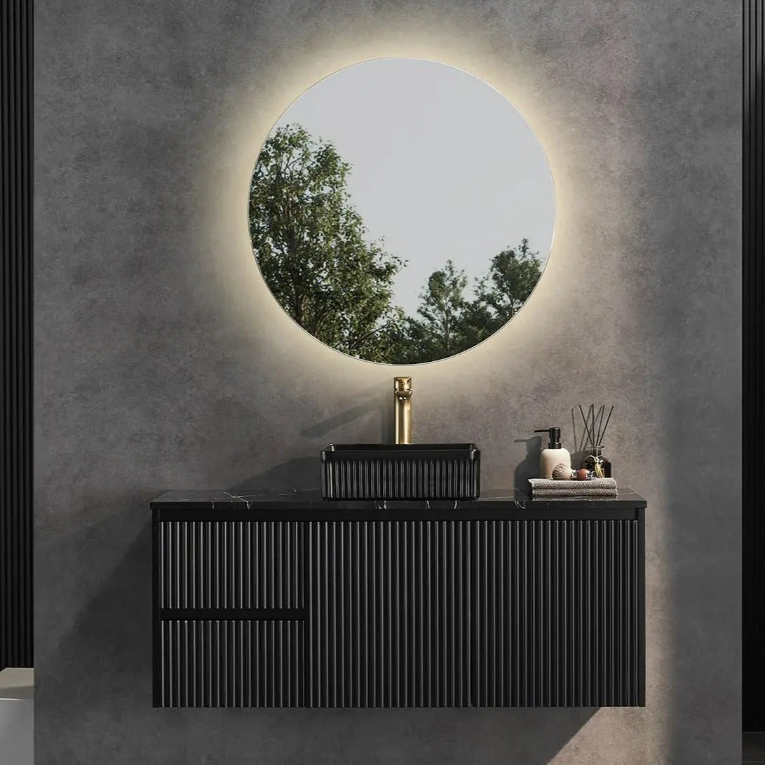 Brindabella Wall Hung PVC Cabinet 1200mm (Single Bowl) (Matte Black) Poseidon