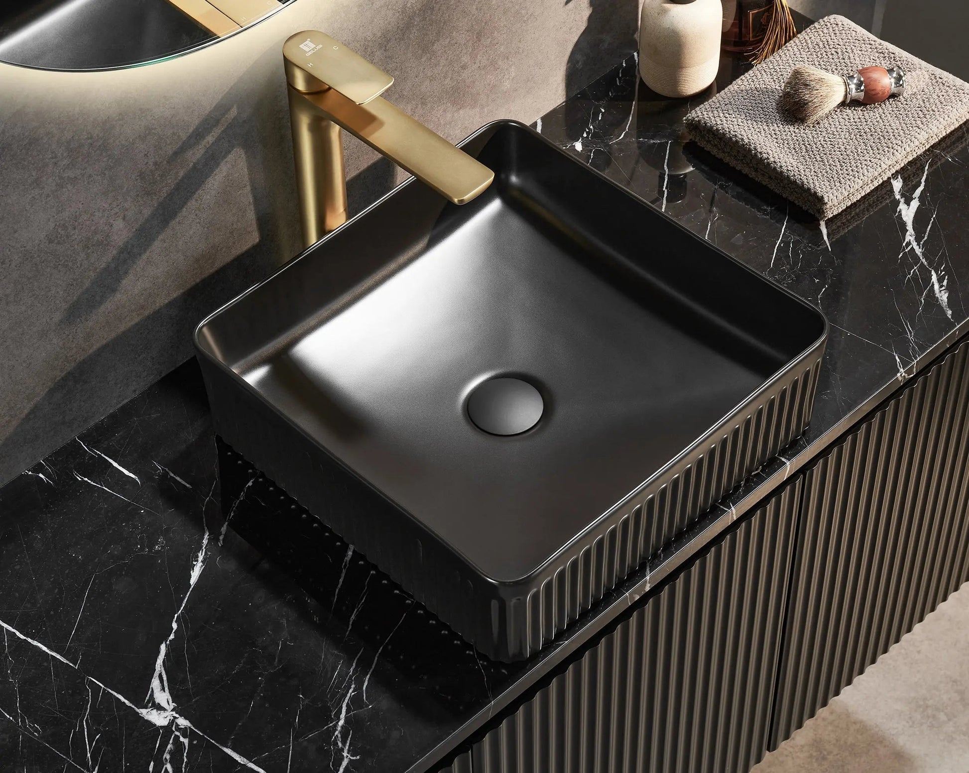 Brindabella Wall Hung PVC Cabinet 1200mm (Single Bowl) (Matte Black) Poseidon