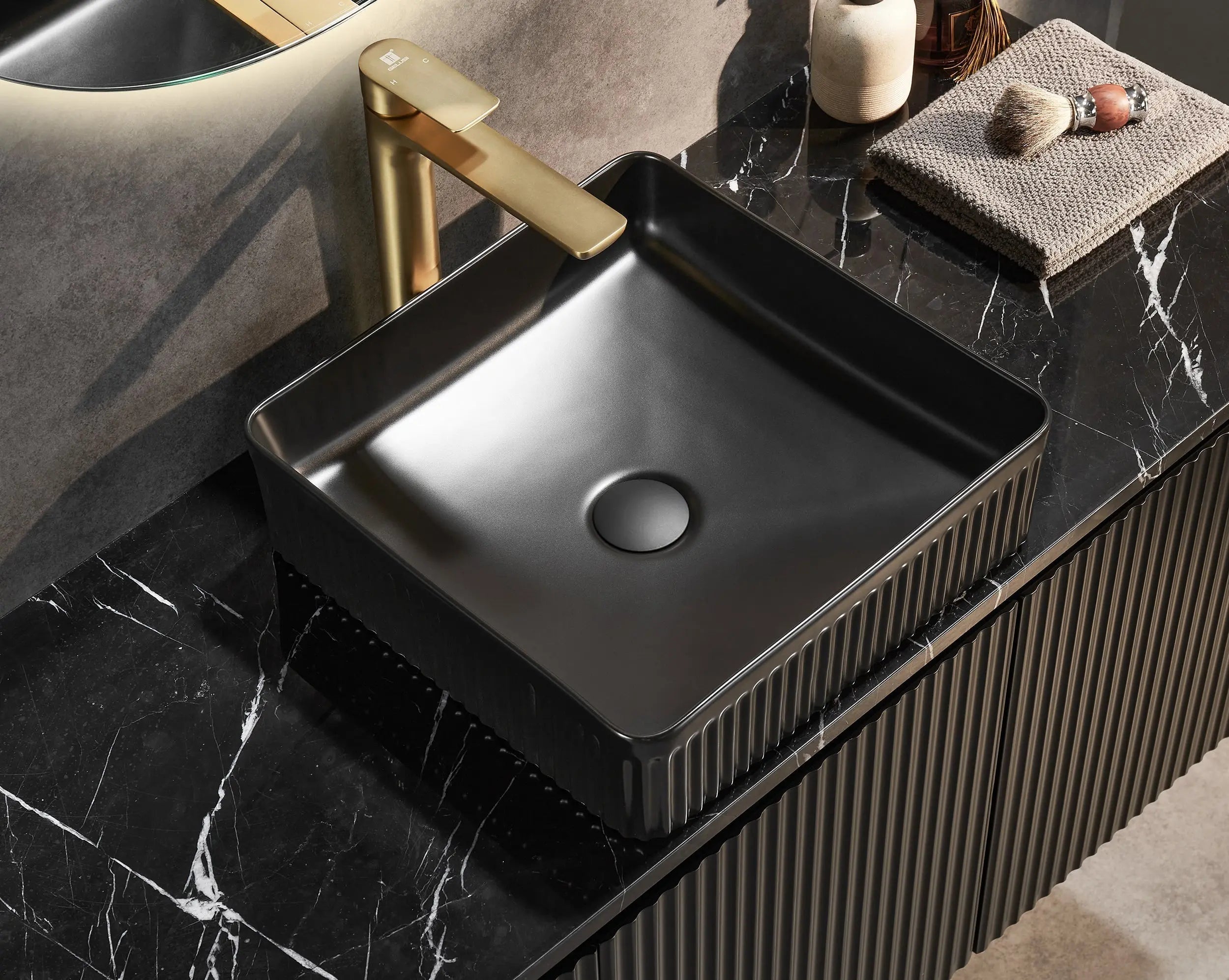 Brindabella Wall Hung PVC Cabinet 1200mm (Single Bowl) (Matte Black) Poseidon
