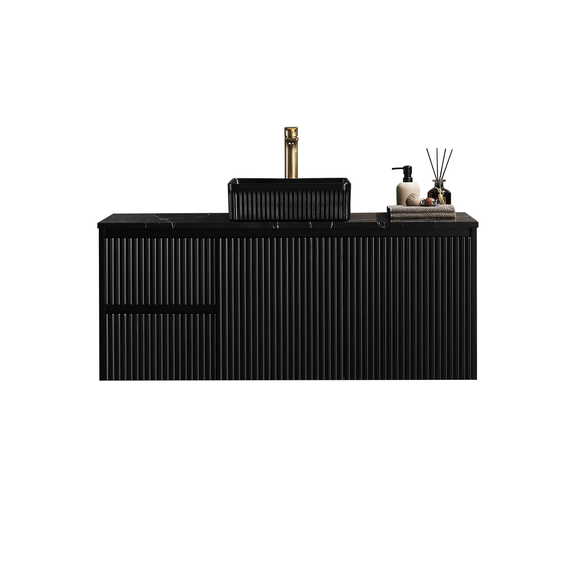 Brindabella Wall Hung PVC Cabinet 1200mm (Single Bowl) (Matte Black) Poseidon