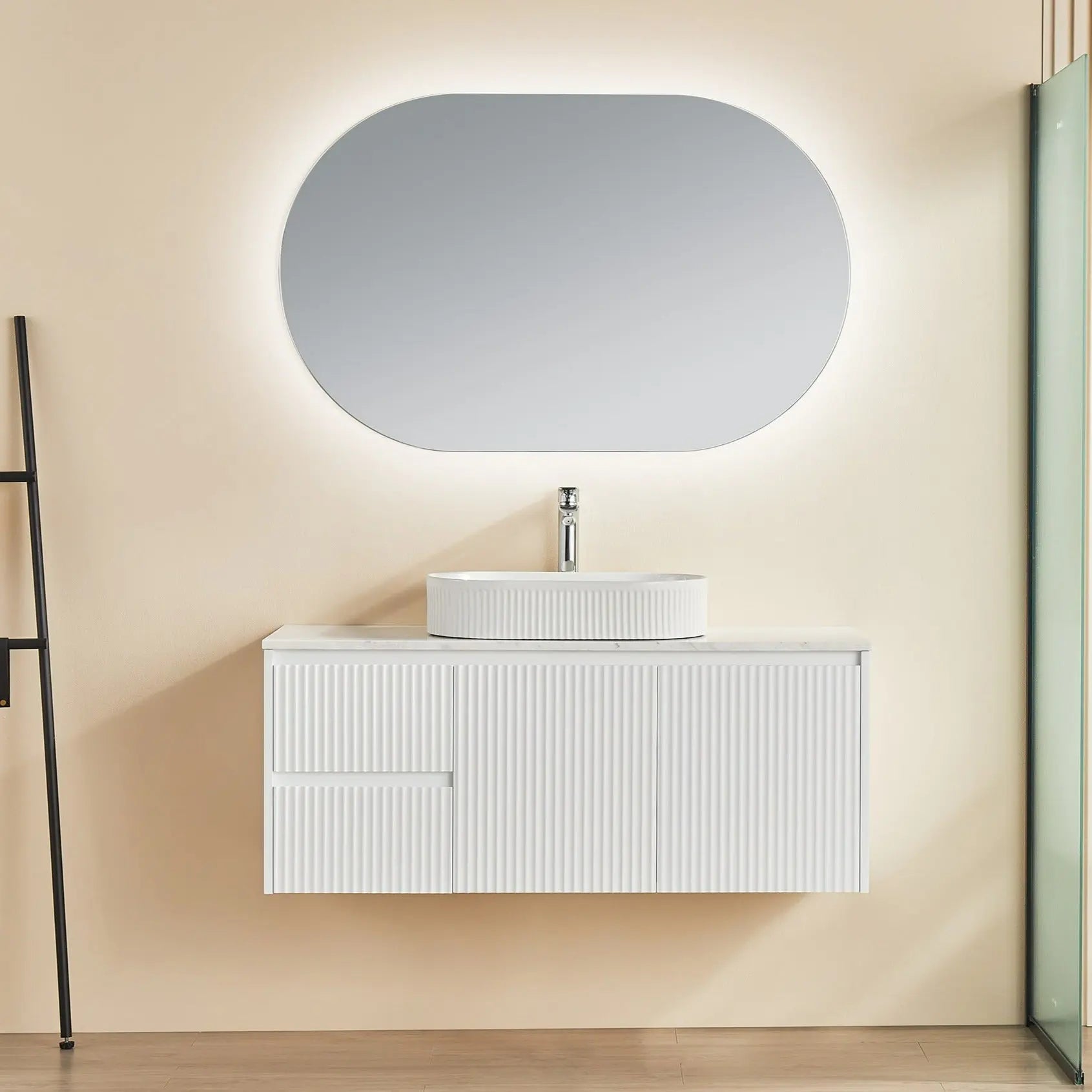 Brindabella Wall Hung PVC Cabinet 1200mm (Single Bowl) (Matte White) Poseidon