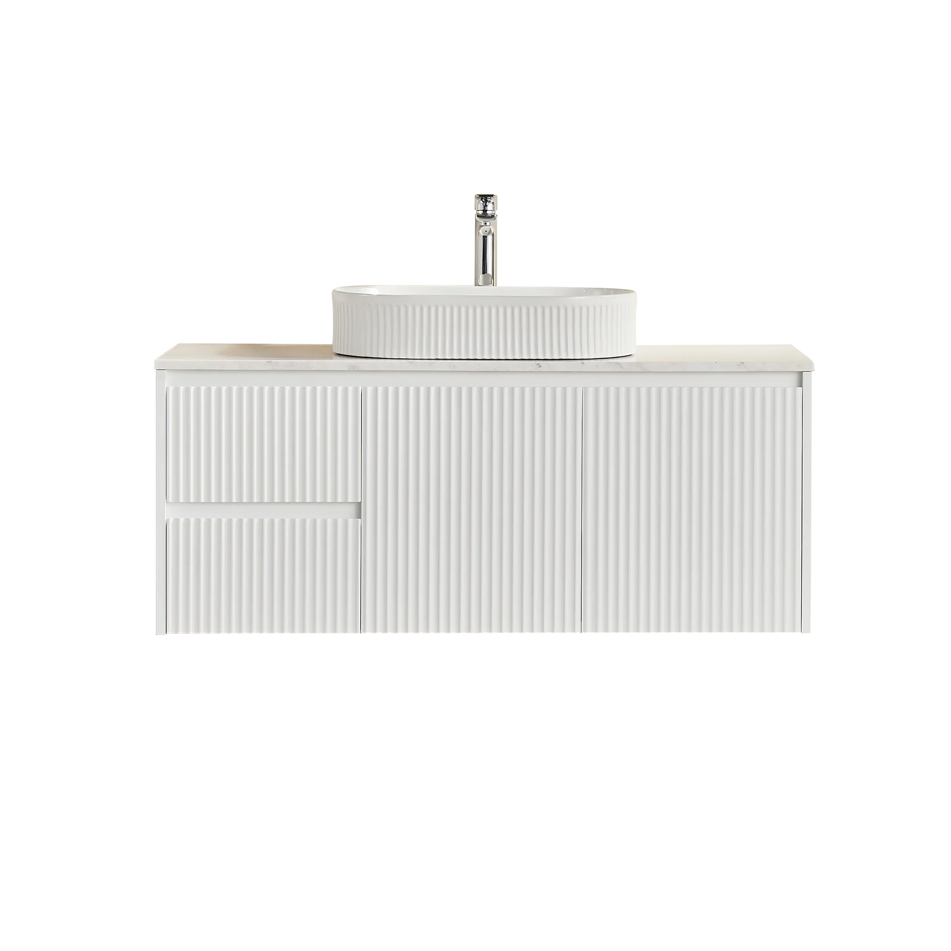 Brindabella Wall Hung PVC Cabinet 1200mm (Single Bowl) (Matte White) Poseidon