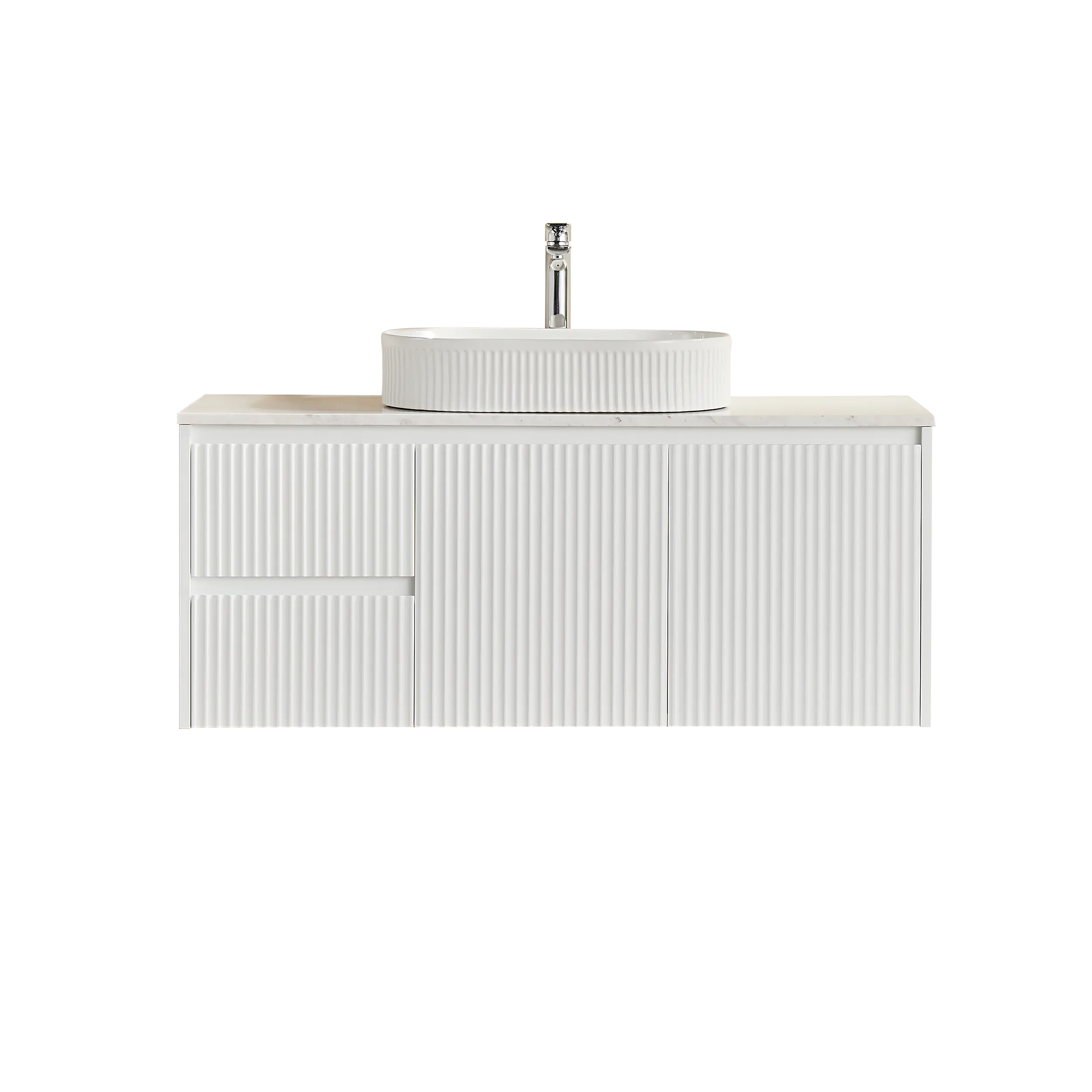 Brindabella Wall Hung PVC Cabinet 1200mm (Single Bowl) (Matte White) Poseidon