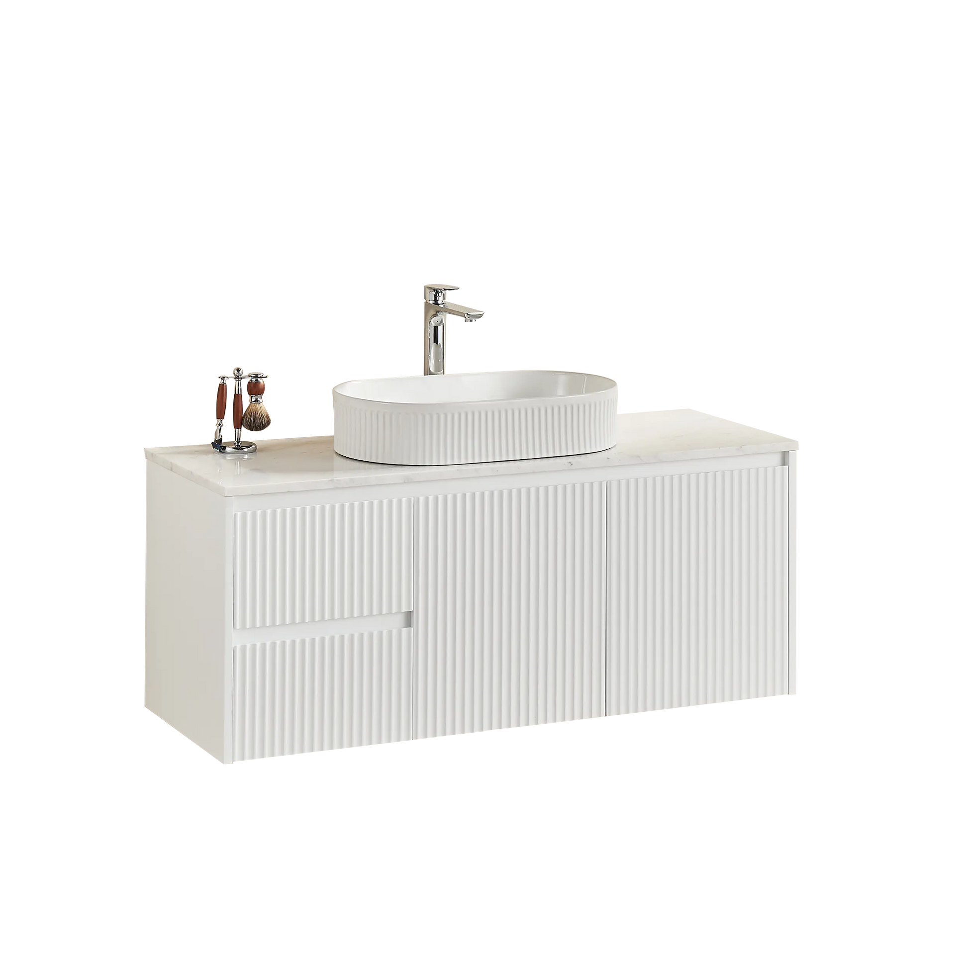 Brindabella Wall Hung PVC Cabinet 1200mm (Single Bowl) (Matte White) Poseidon