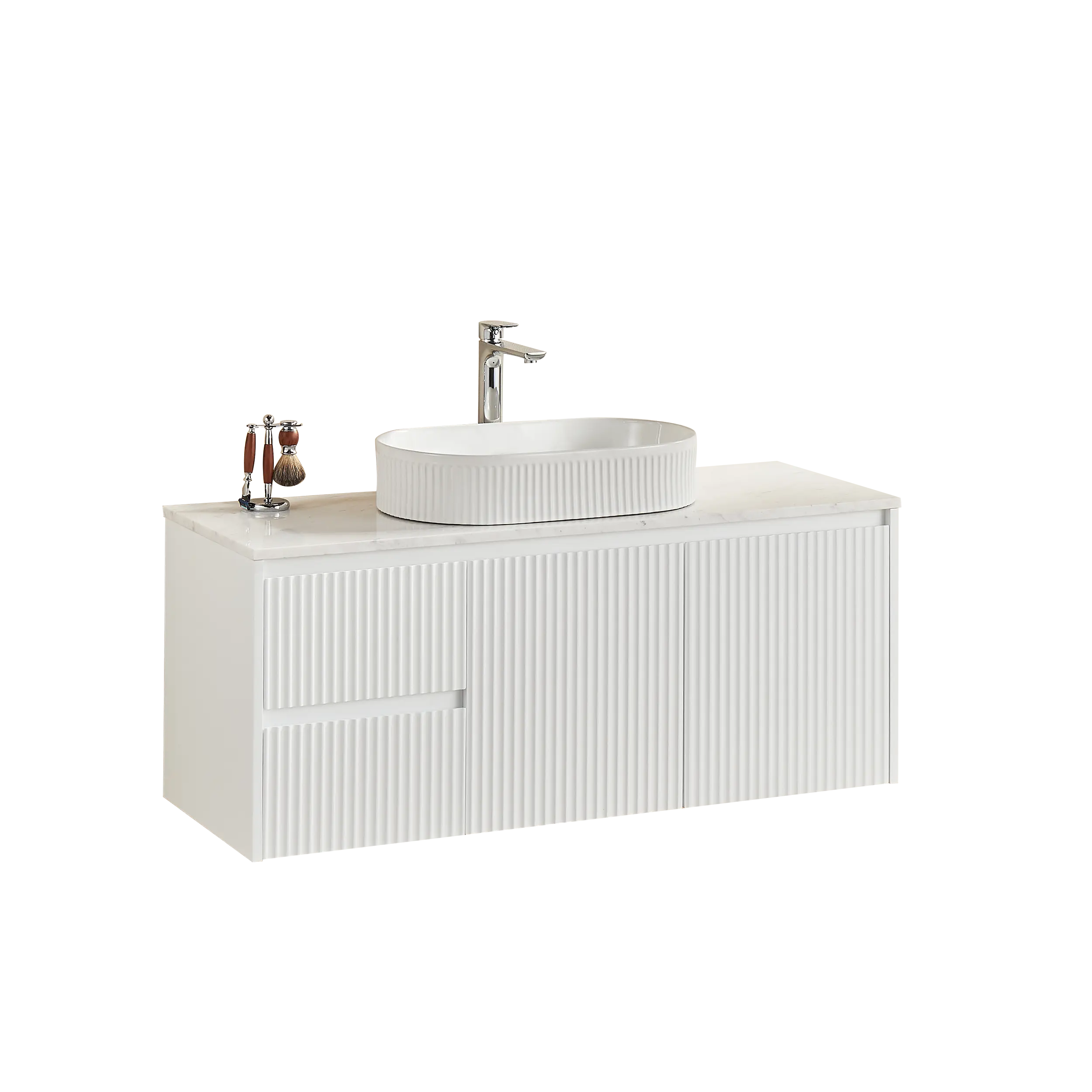 Brindabella Wall Hung PVC Cabinet 1200mm (Single Bowl) (Matte White) Poseidon