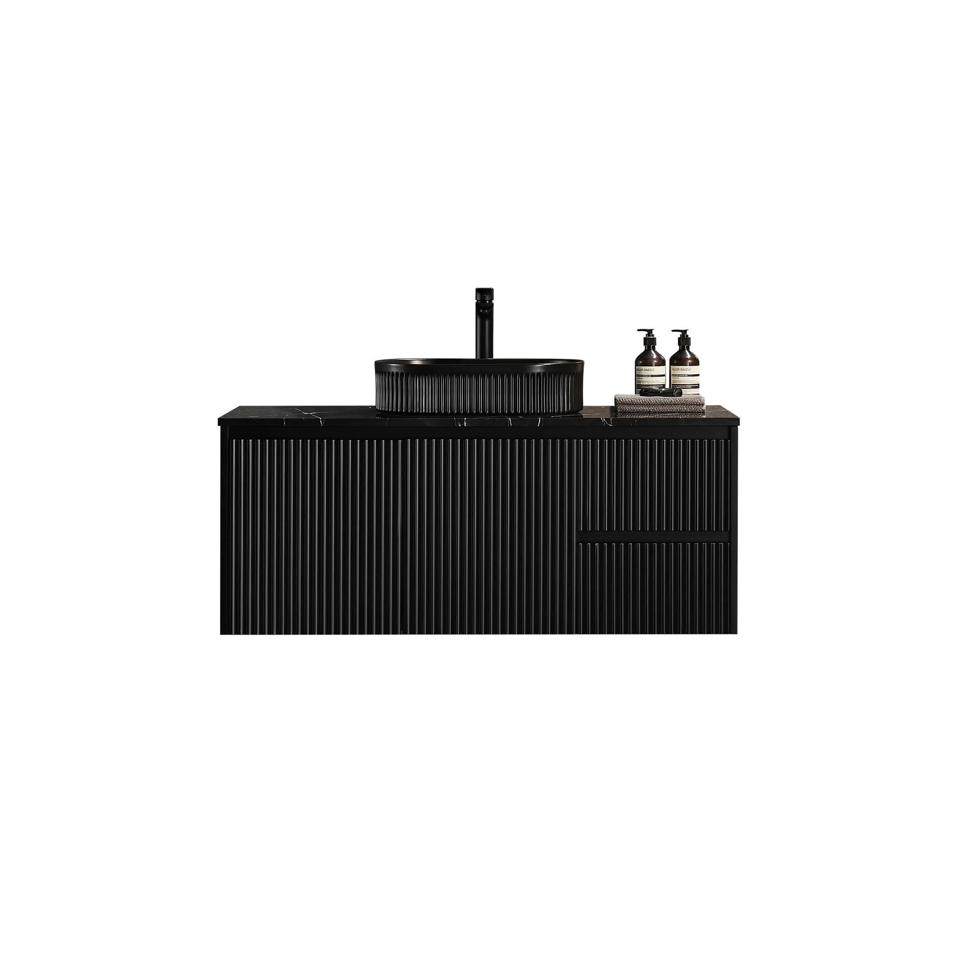 Brindabella Wall Hung PVC Cabinet 1200mm (Single Bowl) (Matte Black) Poseidon